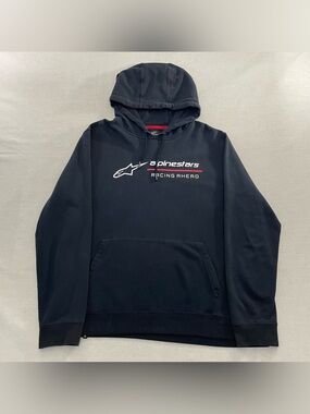 Vintage Alpinestars Hoodie Sweatshirt Men’s XL Black Y2K Motocross MX Racing
